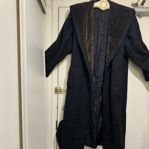 VINTAGE JONATHAN MICHAEL BIG COLLAR DOUBLE BREAST WOOL TRENCH COATS SIZE L - Picture 1 of 16